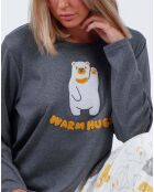 Pyjama haut à manches longues & pantalon gris
