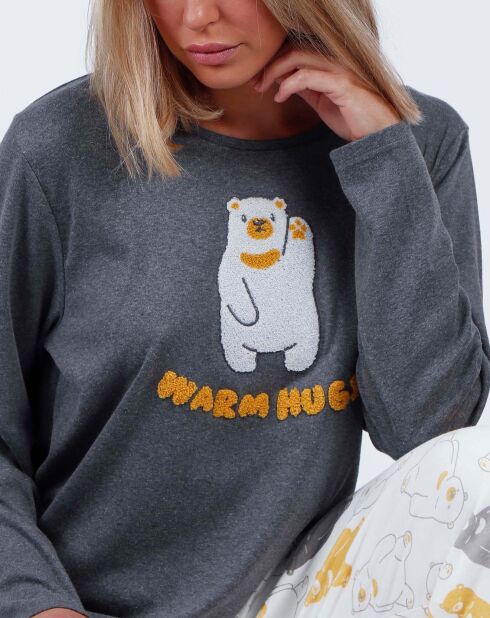 Pyjama haut à manches longues & pantalon gris