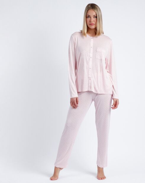 Pyjama haut à manches longues & pantalon rose clair