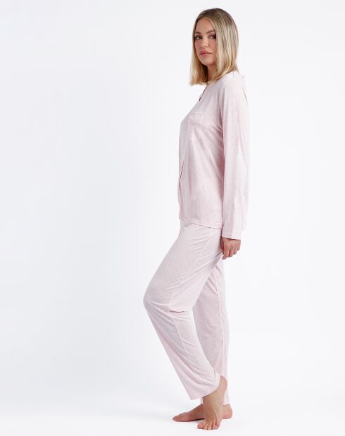 Pyjama haut à manches longues & pantalon rose clair