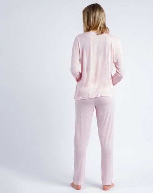 Pyjama haut à manches longues & pantalon rose clair