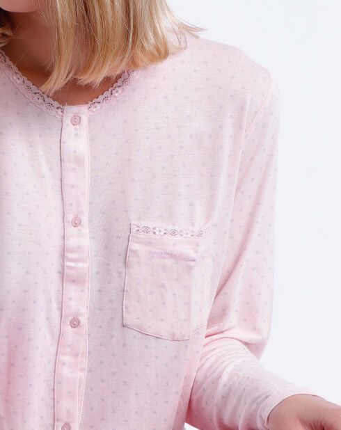Pyjama haut à manches longues & pantalon rose clair