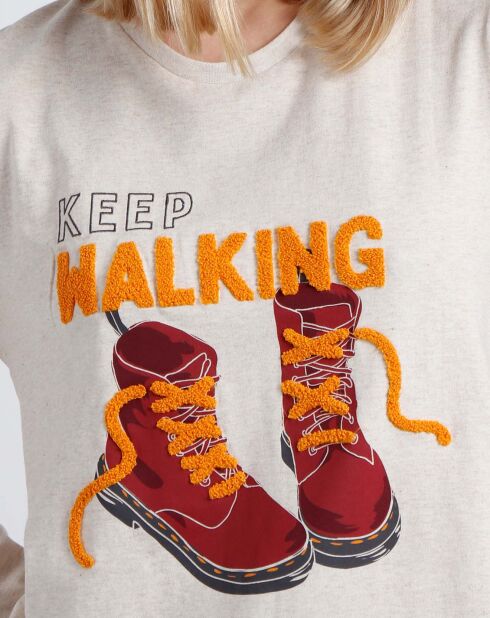 Pyjama haut & pantalon beige/rouge