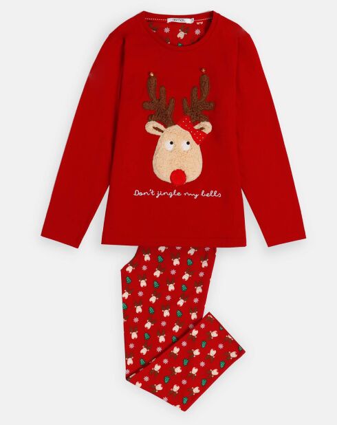 Pyjama haut à manches longues & pantalon rouge
