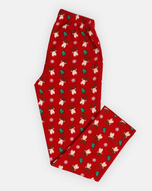 Pyjama haut à manches longues & pantalon rouge