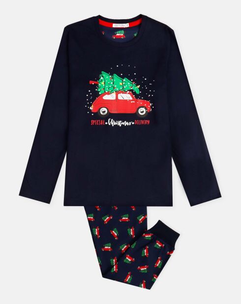 Pyjama haut à manches longues & pantalon bleu marine