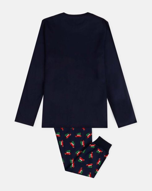 Pyjama haut à manches longues & pantalon bleu marine