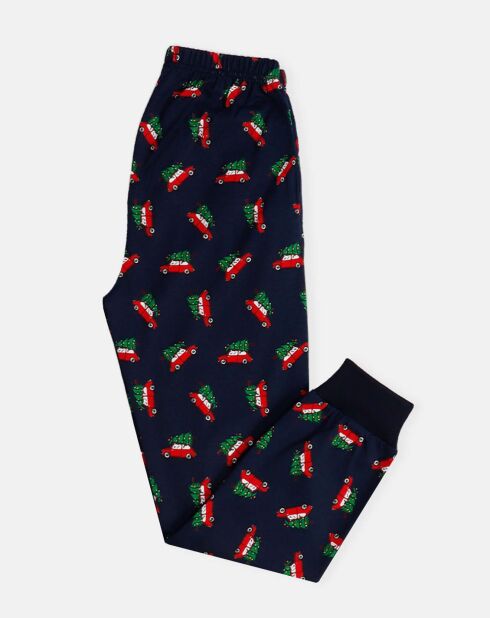 Pyjama haut à manches longues & pantalon bleu marine