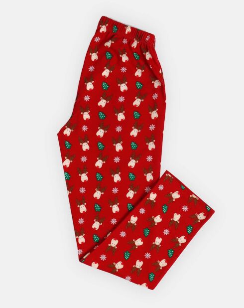 Pyjama haut à manches longues & pantalon rouge