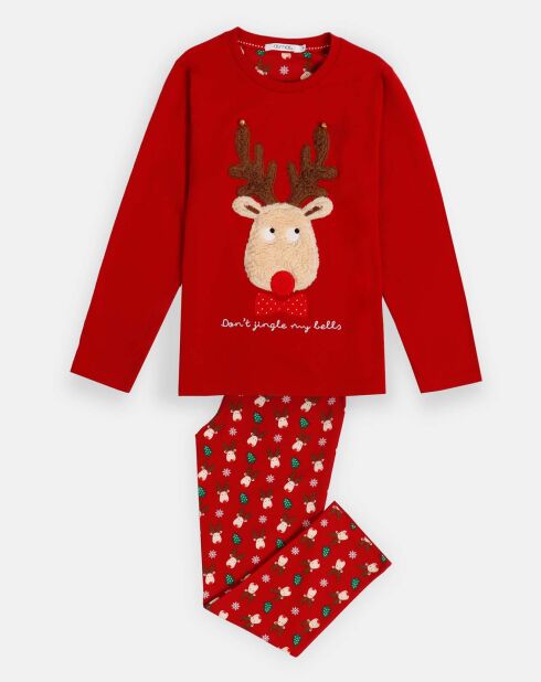 Pyjama haut à manches longues & pantalon rouge