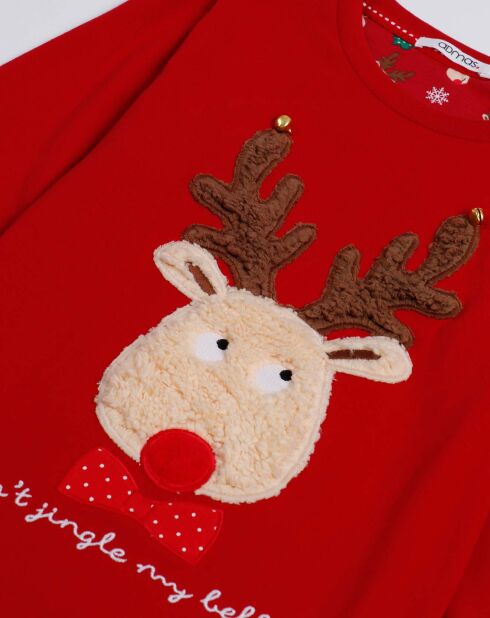 Pyjama haut à manches longues & pantalon rouge