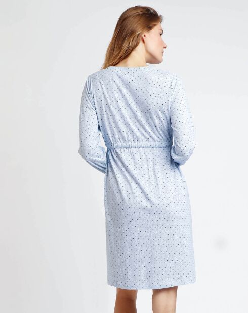 Robe de nuit Stripes & Dots bleu ciel