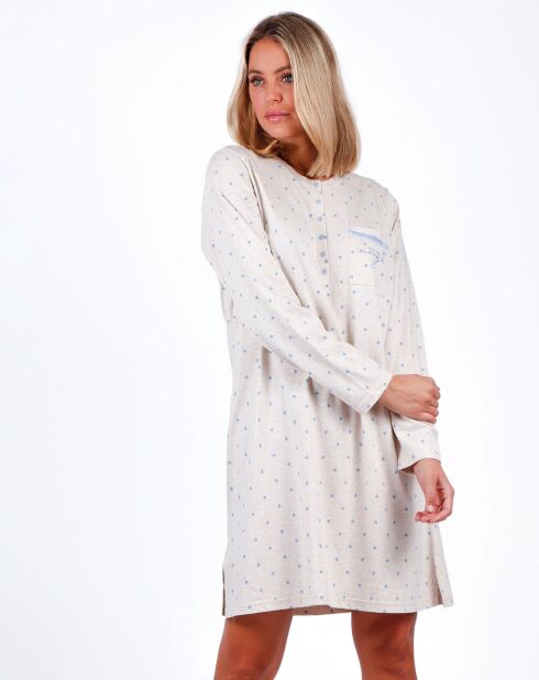 Robe de nuit You are enough beige/bleu