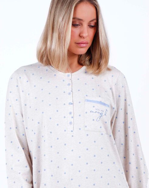 Robe de nuit You are enough beige/bleu