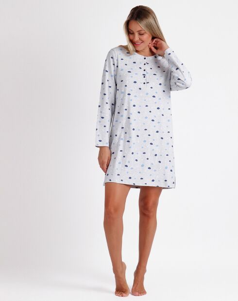 Robe de nuit Cloudy gris/bleu marine