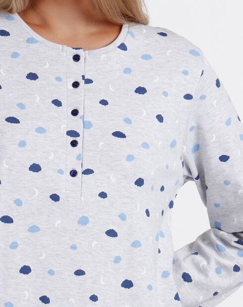 Robe de nuit Cloudy gris/bleu marine