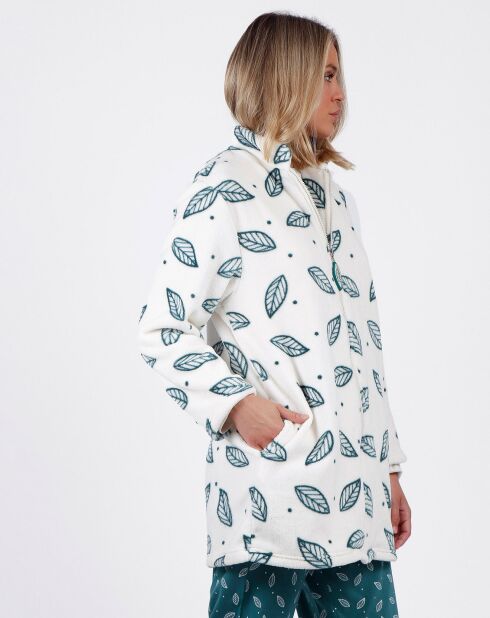 Veste polaire Flowers blanc/vert