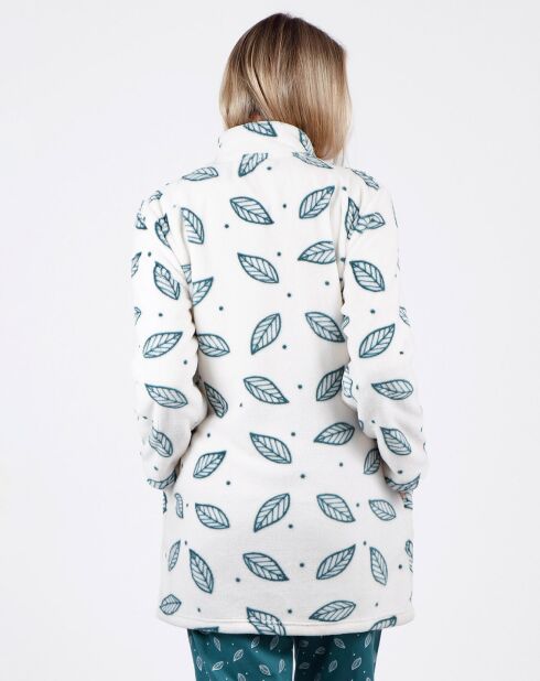 Veste polaire Flowers blanc/vert