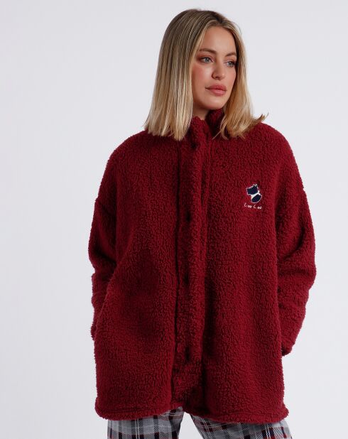 Rote Fleecejacke