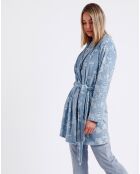 Peignoir Garden bleu/blanc