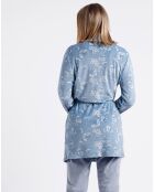 Peignoir Garden bleu/blanc
