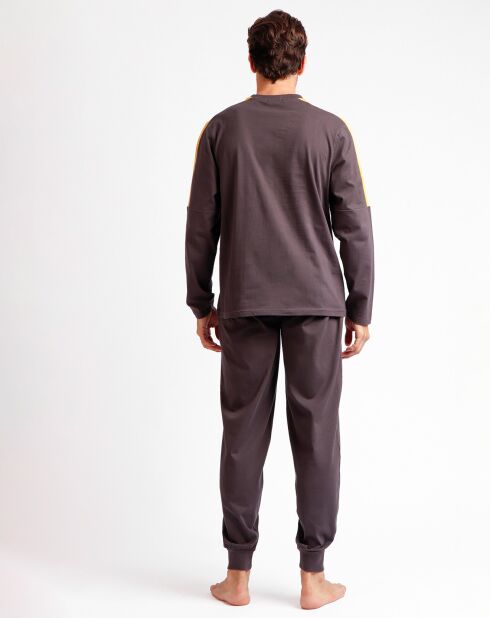 Pyjama haut à manches longues & pantalon marron