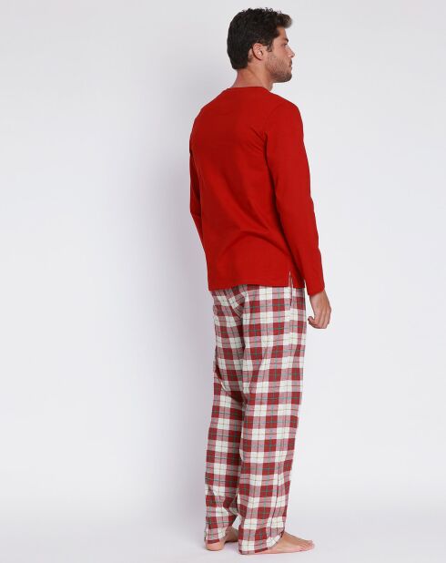 Pyjama haut à manches longues & pantalon rouge