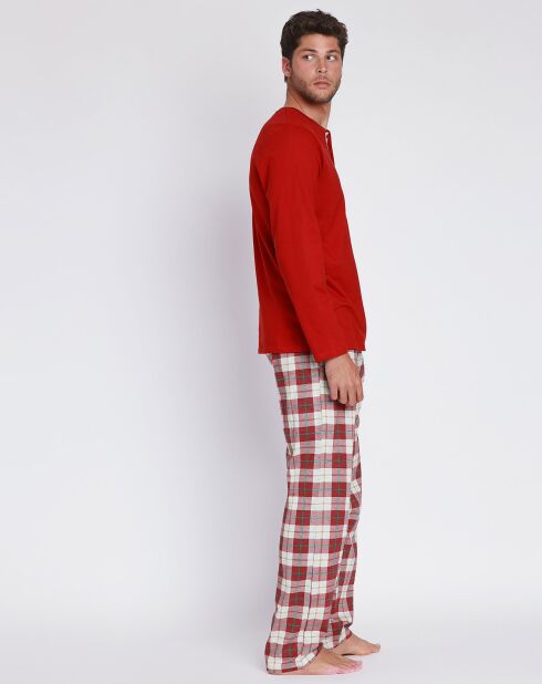 Pyjama haut à manches longues & pantalon rouge
