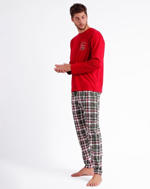Pyjama haut à manches longues & pantalon rouge