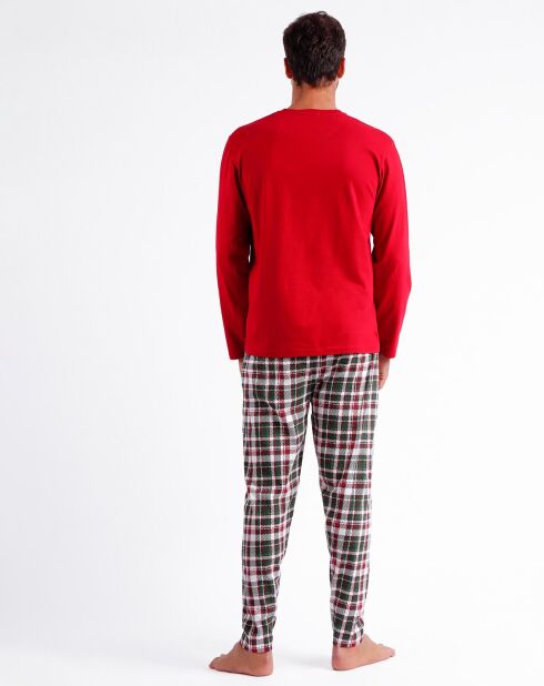 Pyjama haut à manches longues & pantalon rouge