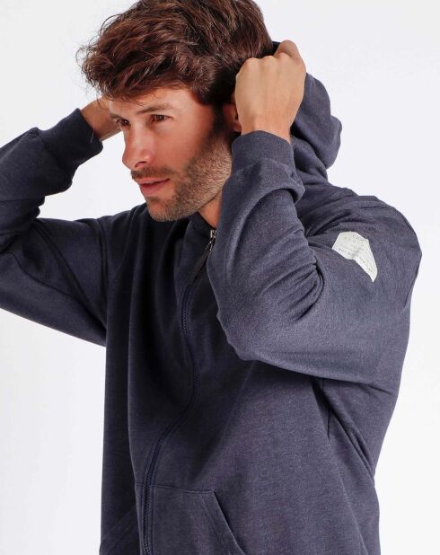 Sweat zippé Planet bleu marine