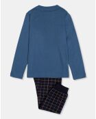 Pyjama haut à manches longues & pantalon bleu/bleu marine