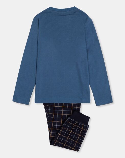 Pyjama haut à manches longues & pantalon bleu/bleu marine