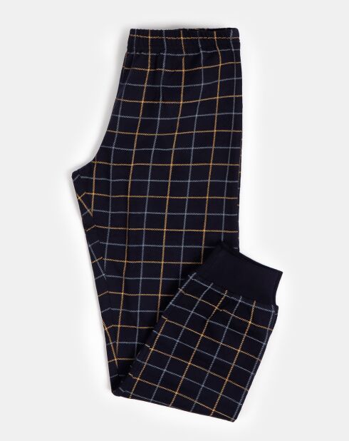 Pyjama haut à manches longues & pantalon bleu/bleu marine