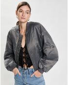 Veste Bombers Reb Cropped gris foncé