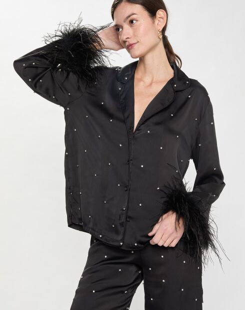 Chemise Plumes Lounge noire