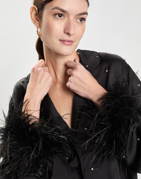 Chemise Plumes Lounge noire