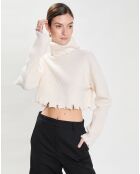 Pull en Laine mélangée Deconstructed Turtle Neck Knit beige clair