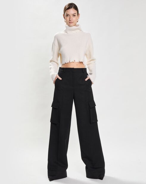 Pull en Laine mélangée Deconstructed Turtle Neck Knit beige clair