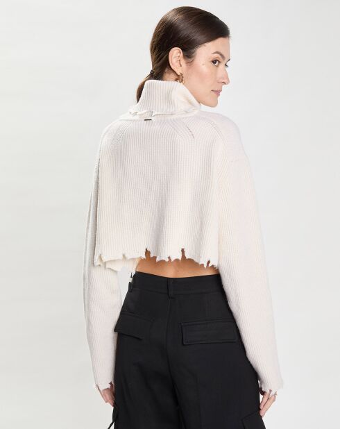 Pull en Laine mélangée Deconstructed Turtle Neck Knit beige clair