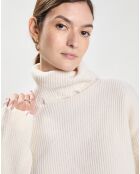Pull en Laine mélangée Deconstructed Turtle Neck Knit beige clair