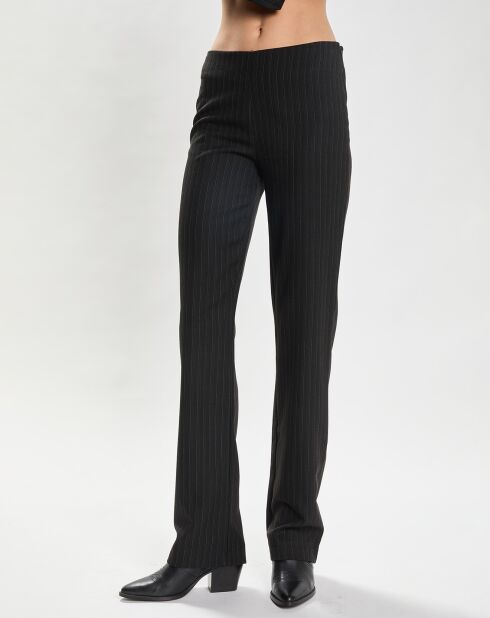 Pantalon Mid Waist Straight Leg noir