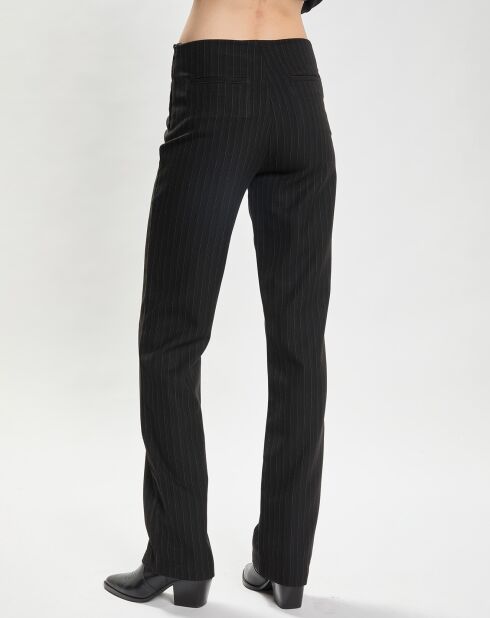 Pantalon Mid Waist Straight Leg noir