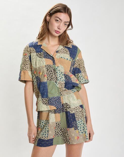 Chemise Louie Patchwork Down kaki