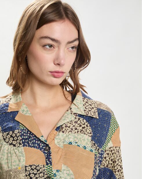 Chemise Louie Patchwork Down kaki