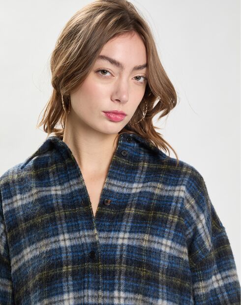 Chemise en Laine mélangée Flannel bleu marine