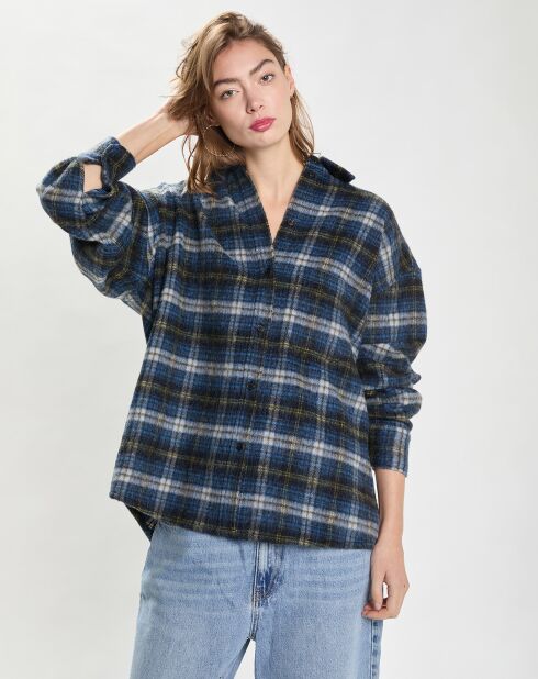 Chemise en Laine mélangée Flannel bleu marine