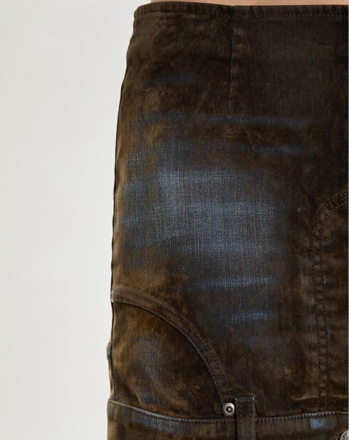 Jupe Courte en Velours marron