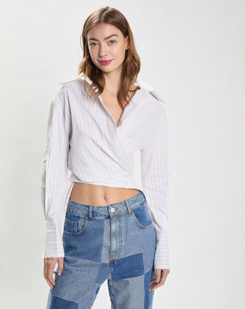 Chemise en Lin mélangé Wrap écrue