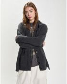 Cardigan 100% Laine Layered gris foncé